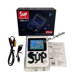 White - 400 in 1 Games Retro Classic Portable Screen 3" Console 1 or 2 Players